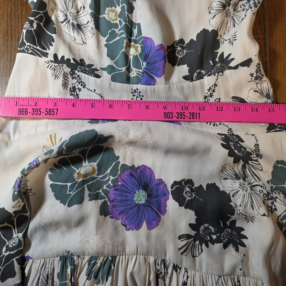 Free People Sure Thing Floral Tiered Maxi Dress Size 6 Pastel Pink Boho - Picture 7 of 15